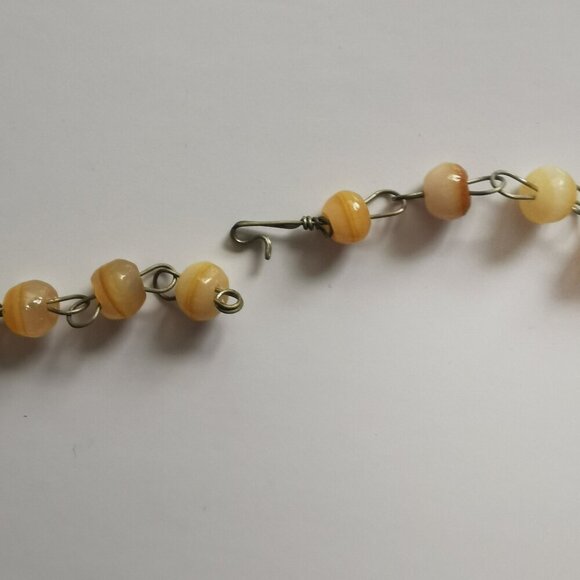 Vintage Sun Pendant Golden Orange Carved Necklace Etched Aztec Sundial Beaded - Picture 8 of 11